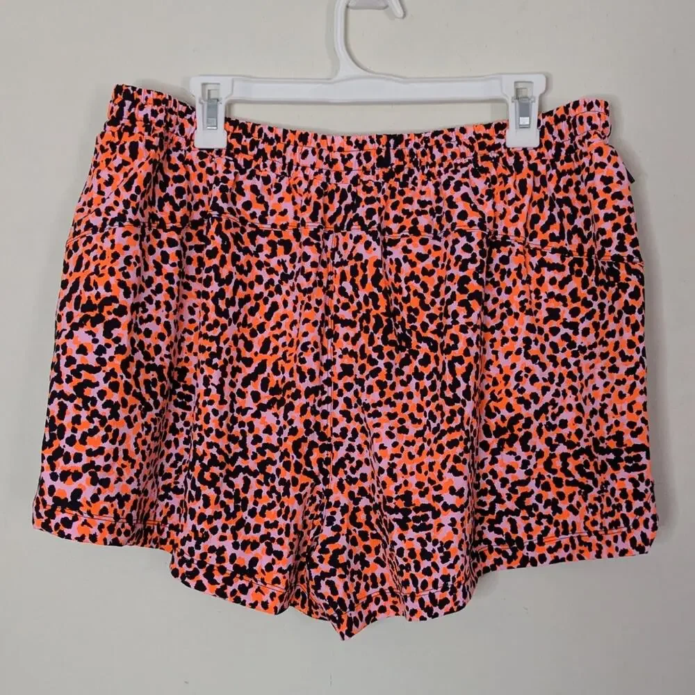 Fabletics Neon Leopard Zip-Front Racerback Shaping Swim Top & 5